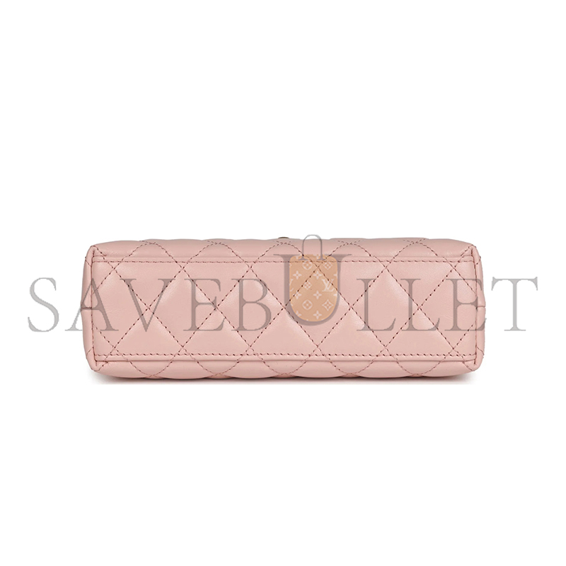 CHANEL MASTER SMALL KELLY SHOPPER CALFSKIN LIGHT PINK GOLD HARDWARE AS4416 (19*13*7cm)